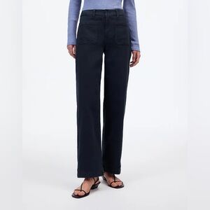 Madewell women’s The Petite Emmett Wide-Leg Pant: Patch Pocket navy Sz 29P NWT